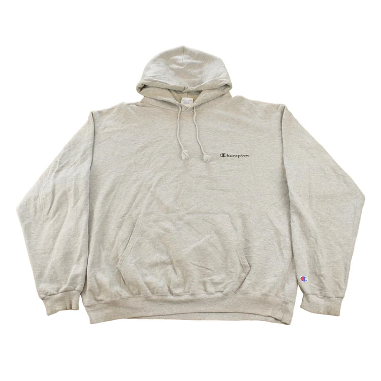 Vintage 2000s Champion Blank Gray Small Logo Hoodie Sweatshirt Men's 2XL from propervintagecanada