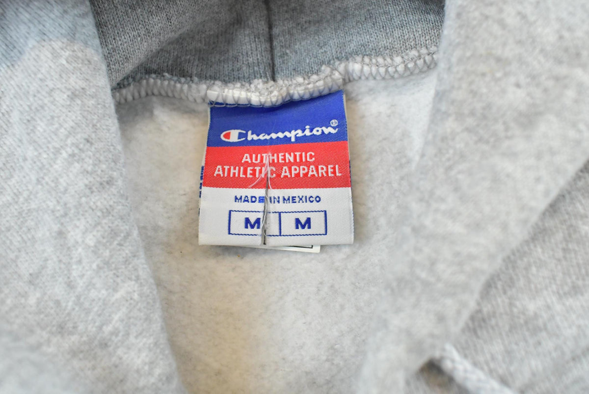 Vintage 2000s Champion Blank Gray Spellout Logo Hoodie Sweatshirt Men's M / Y2K Streetwear / 00s Basic Layering Essential / Athleisure from propervintagecanada