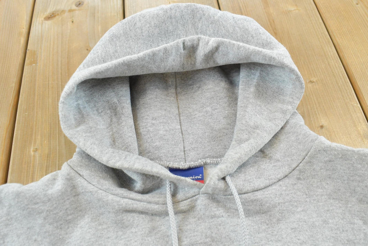 Vintage 2000s Champion Blank Gray Spellout Logo Hoodie Sweatshirt Men's M / Y2K Streetwear / 00s Basic Layering Essential / Athleisure from propervintagecanada