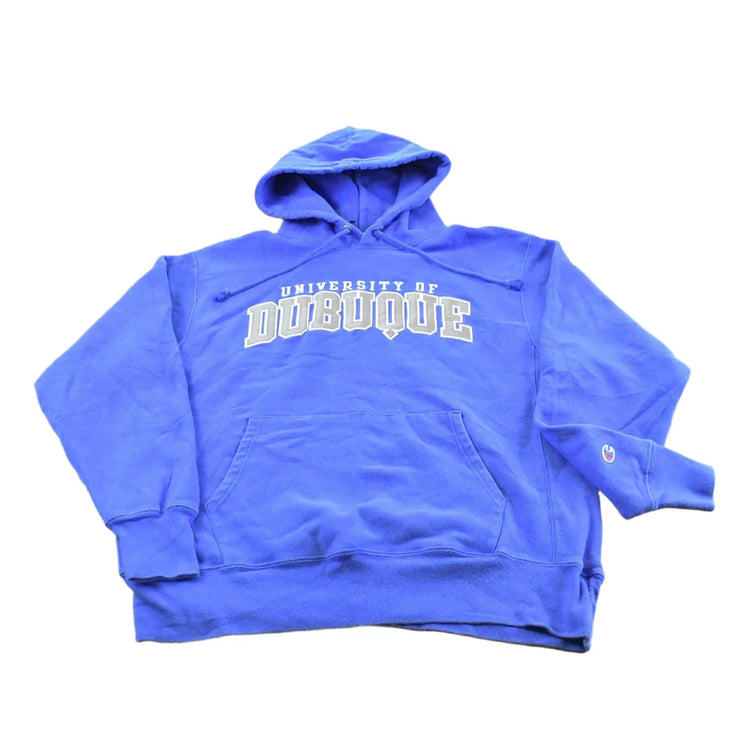 Vintage 2000s Champion Reverse Weave University Of Dubuque Collegiate Hoodie Sweatshirt Men's L from propervintagecanada