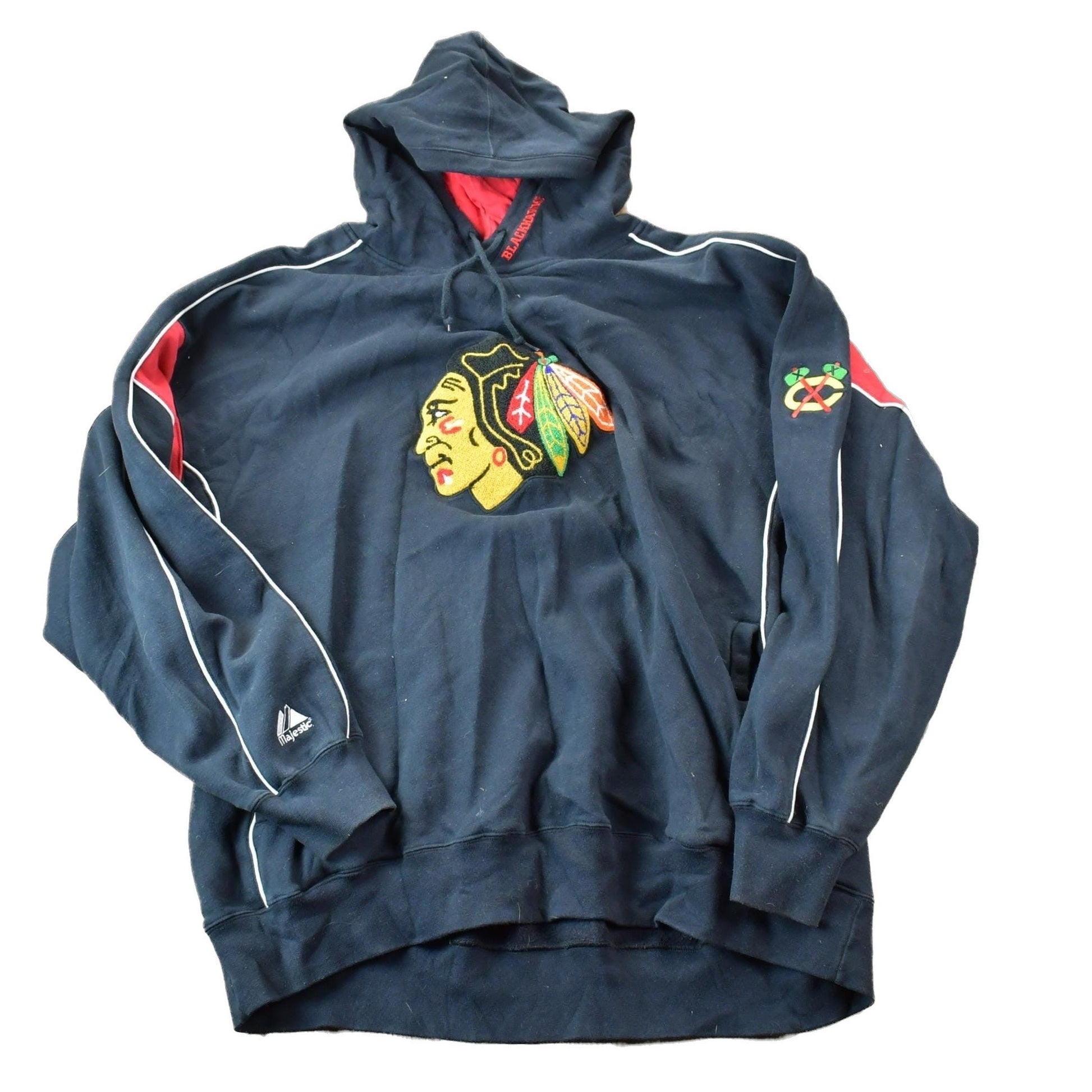Vintage 2000s Chicago Blackhawks Majestic NHL Hockey Hoodie Sweatshirt Men's 2XL from propervintagecanada
