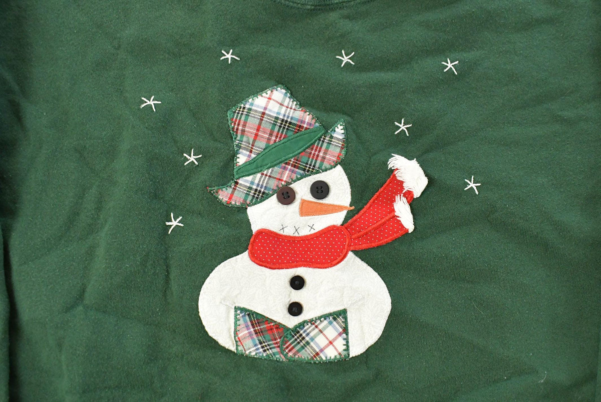 Vintage 2000s Cute Snowman Crewneck Sweatshirt Men's Large from propervintagecanada