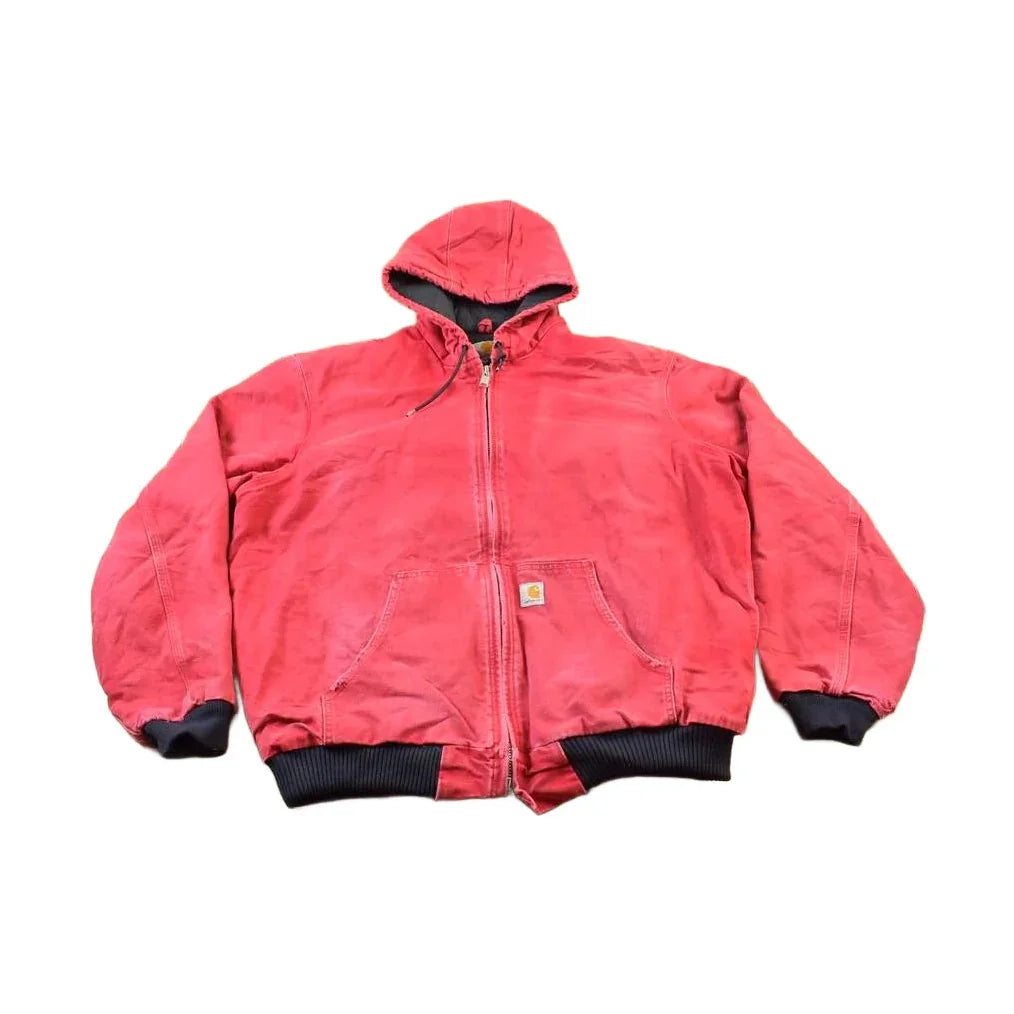 Vintage 2000s Distressed Carhartt Red Active Jacket Size L from propervintagecanada