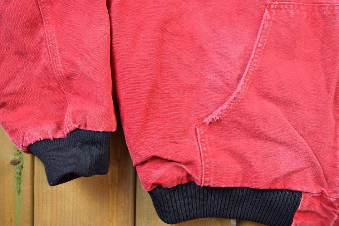 Vintage 2000s Distressed Carhartt Red Active Jacket Size L from propervintagecanada
