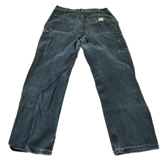 Vintage 2000s Double Knee Riveted Carhartt Dungaree Work Pants Men's Small 29 x 30 from propervintagecanada