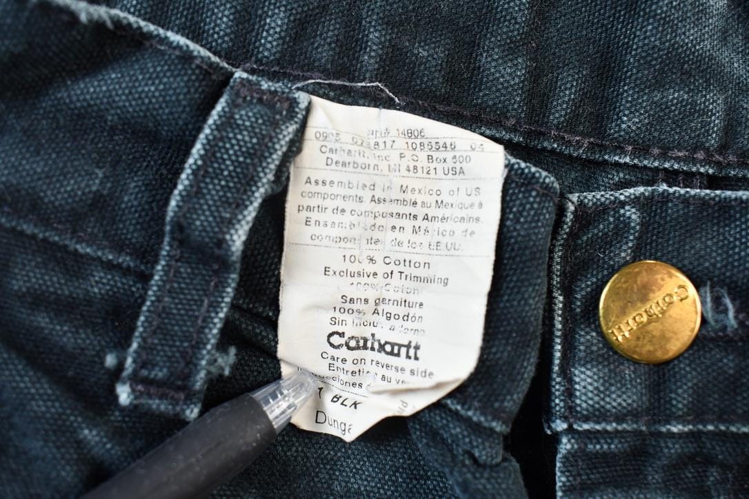Vintage 2000s Double Knee Riveted Carhartt Dungaree Work Pants Men's Small 29 x 30 from propervintagecanada