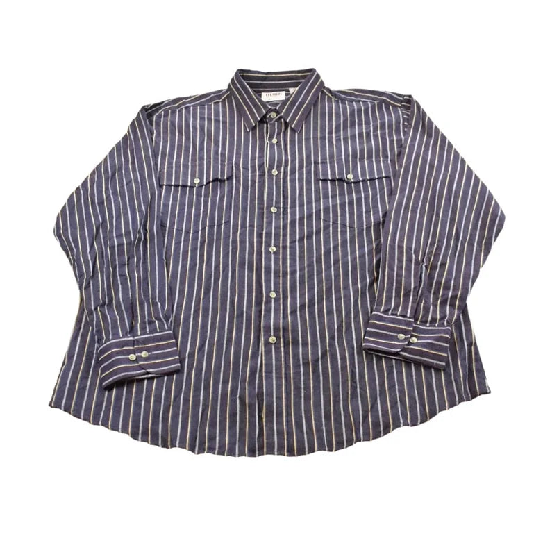 Vintage 2000s Duke Haband Striped Button Up Shirt Men's 2XL from propervintagecanada
