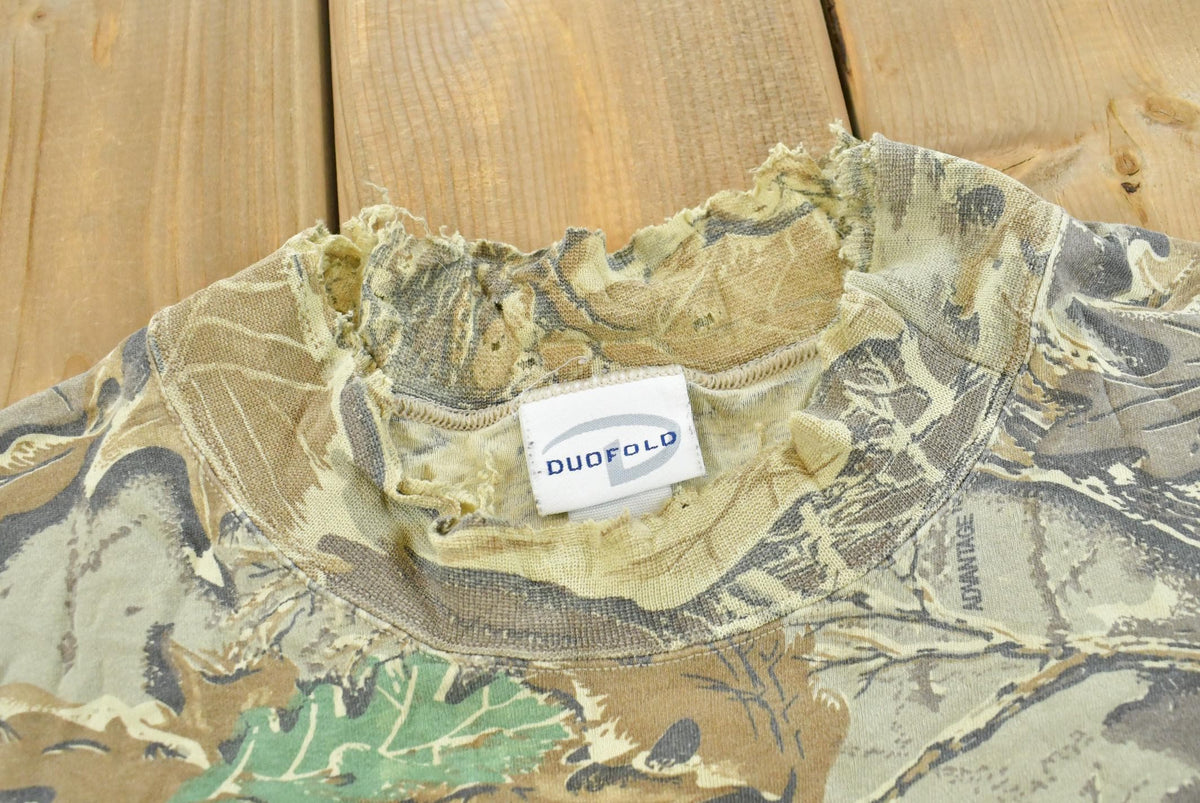 Vintage 2000s Duofold Advantage Camo Mock Turtleneck Long Sleeve T-Shirt Men's XL from propervintagecanada