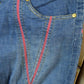 Vintage 2000s Echo Red Pink Embroidered Low Waisted Women's Denim Jeans Women's 28 x 32 from propervintagecanada