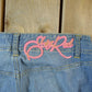 Vintage 2000s Echo Red Pink Embroidered Low Waisted Women's Denim Jeans Women's 28 x 32 from propervintagecanada
