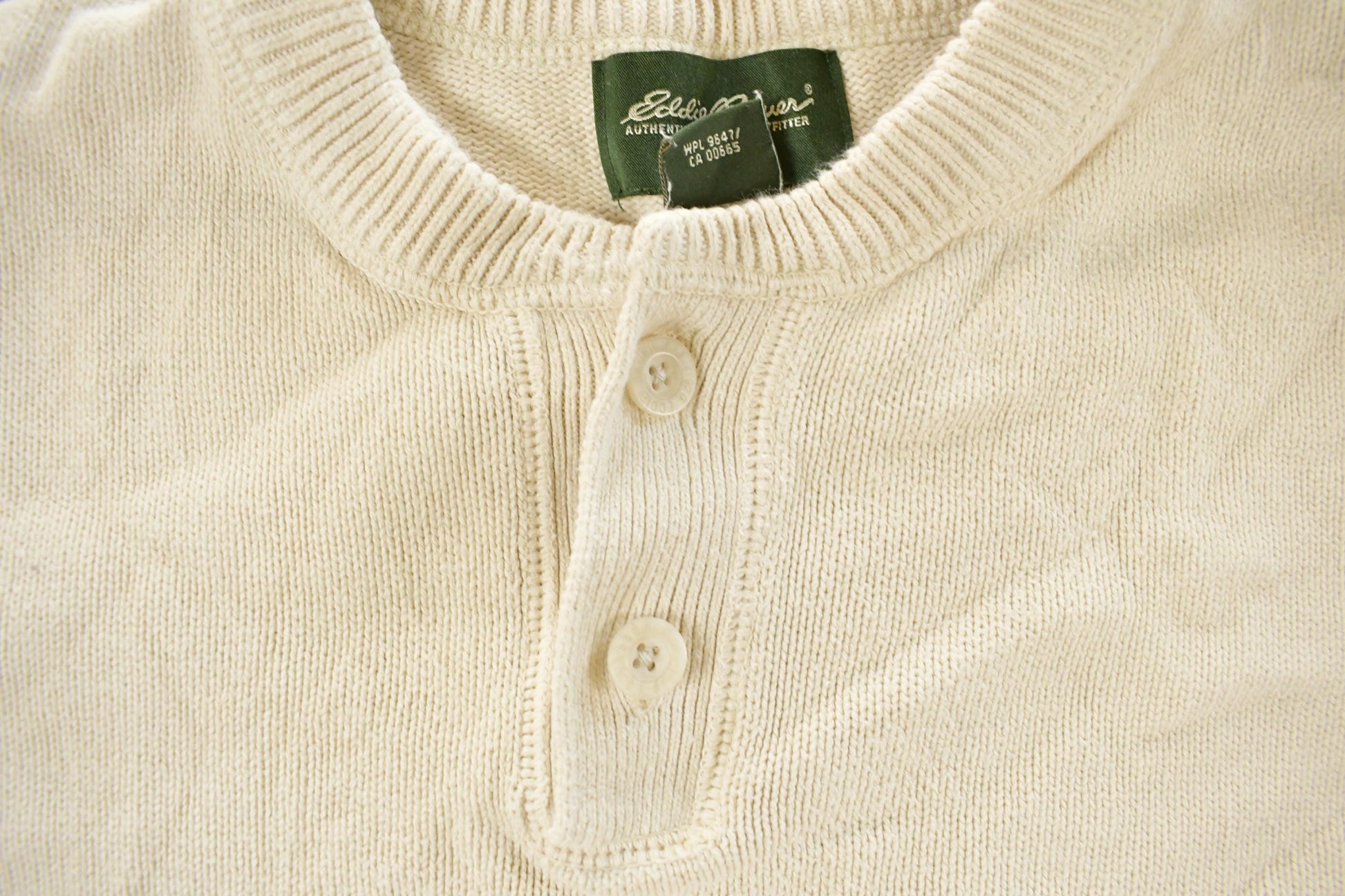 Vintage 2000s Eddie Bauer Henley Sweater Men's XL from propervintagecanada