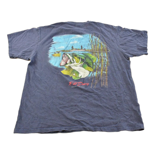 Vintage 2000s FH Davis Bass Sport Fishing Graphic Pocket T- Shirt Mens L from propervintagecanada