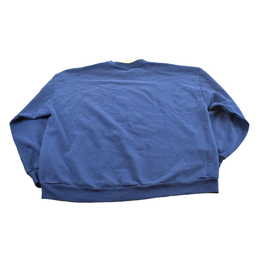 Vintage 2000s Flower Double Collar Crewneck Sweatshirt Men's XL from propervintagecanada