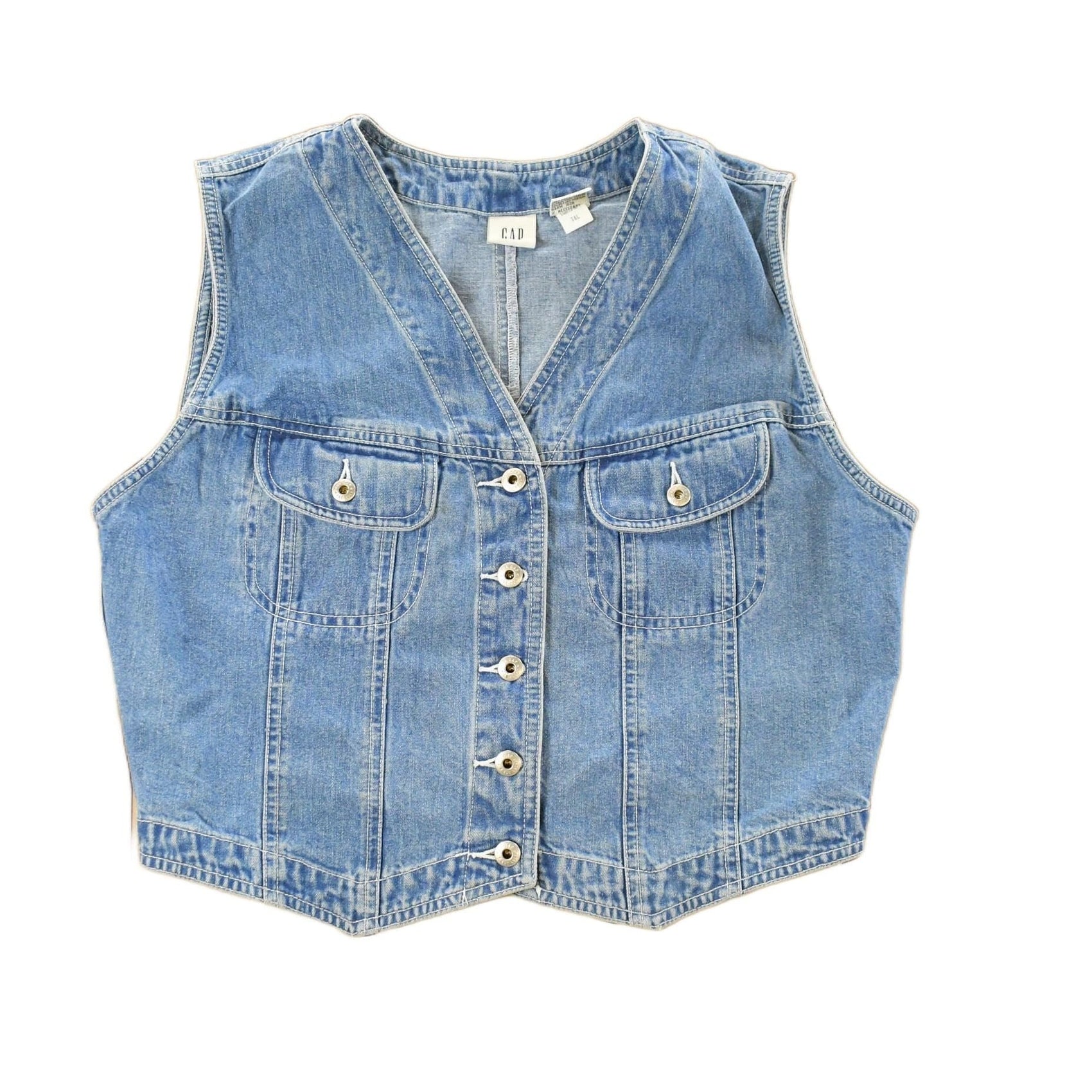 Vintage 2000s Gap Denim Button Up Vest Jacket Women's M from propervintagecanada