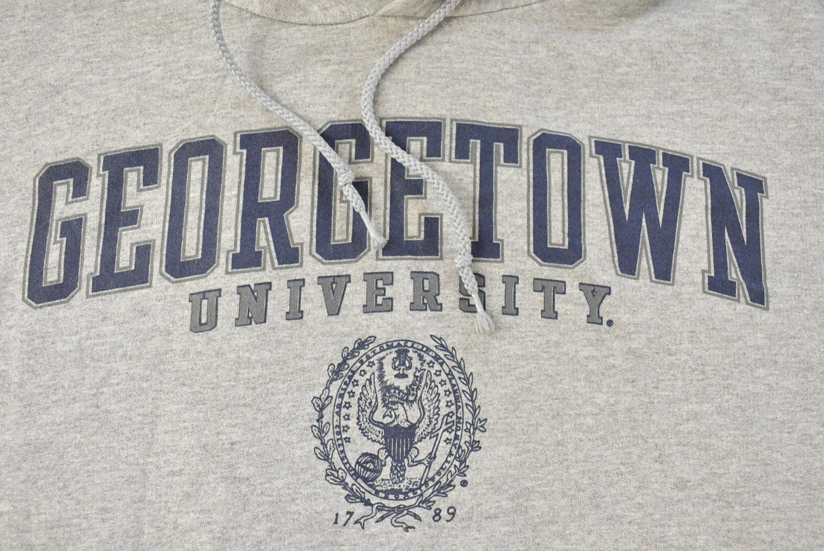 Vintage 2000s Georgetown University Hoyas Collegiate Hoodie Sweatshirt Men's Large from propervintagecanada