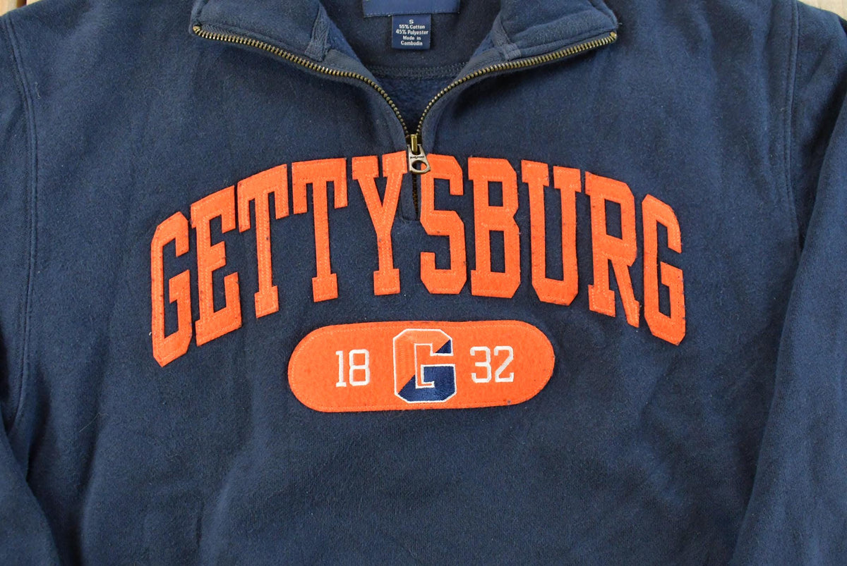 Vintage 2000s Gettysburg College Quarter Zip Sweatshirt Men's S from propervintagecanada