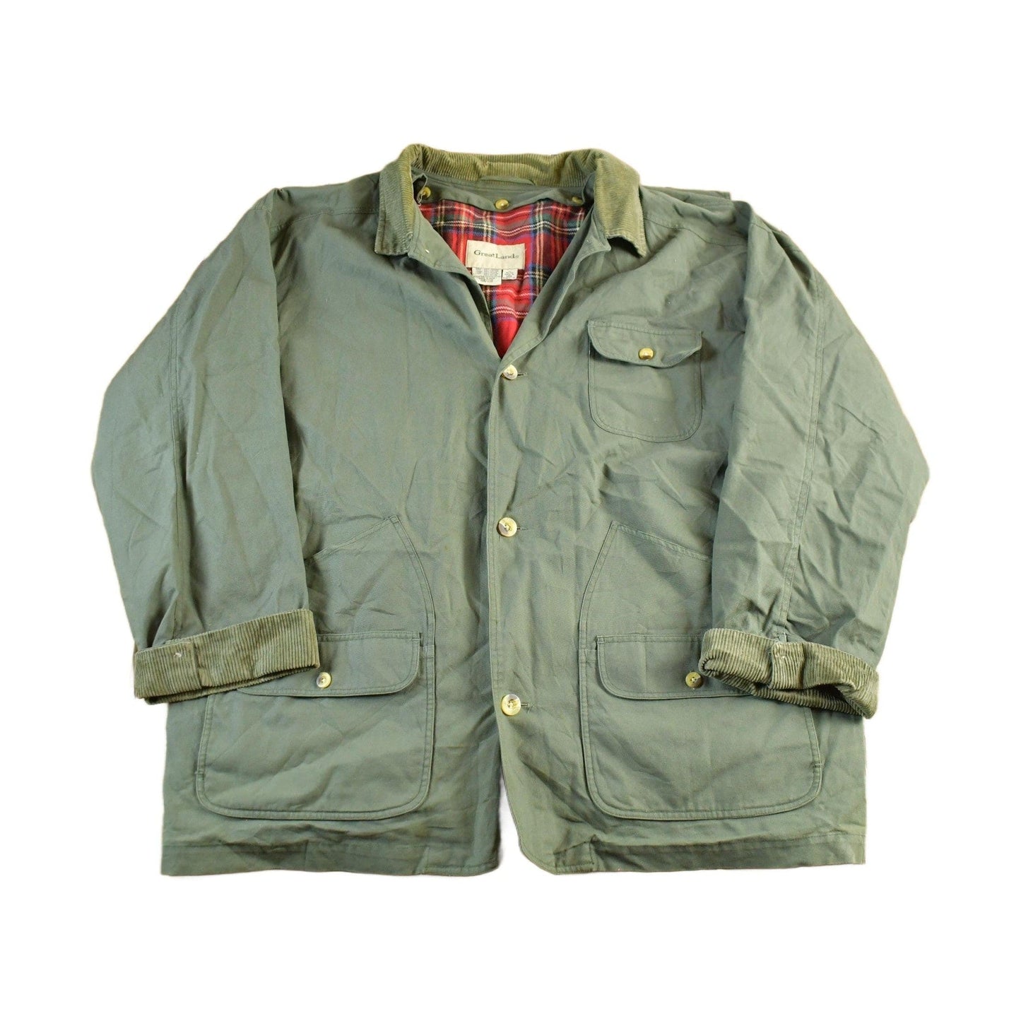 Vintage 2000s Greatland Flannel Lined Barn Chore Coat Men's XL from propervintagecanada