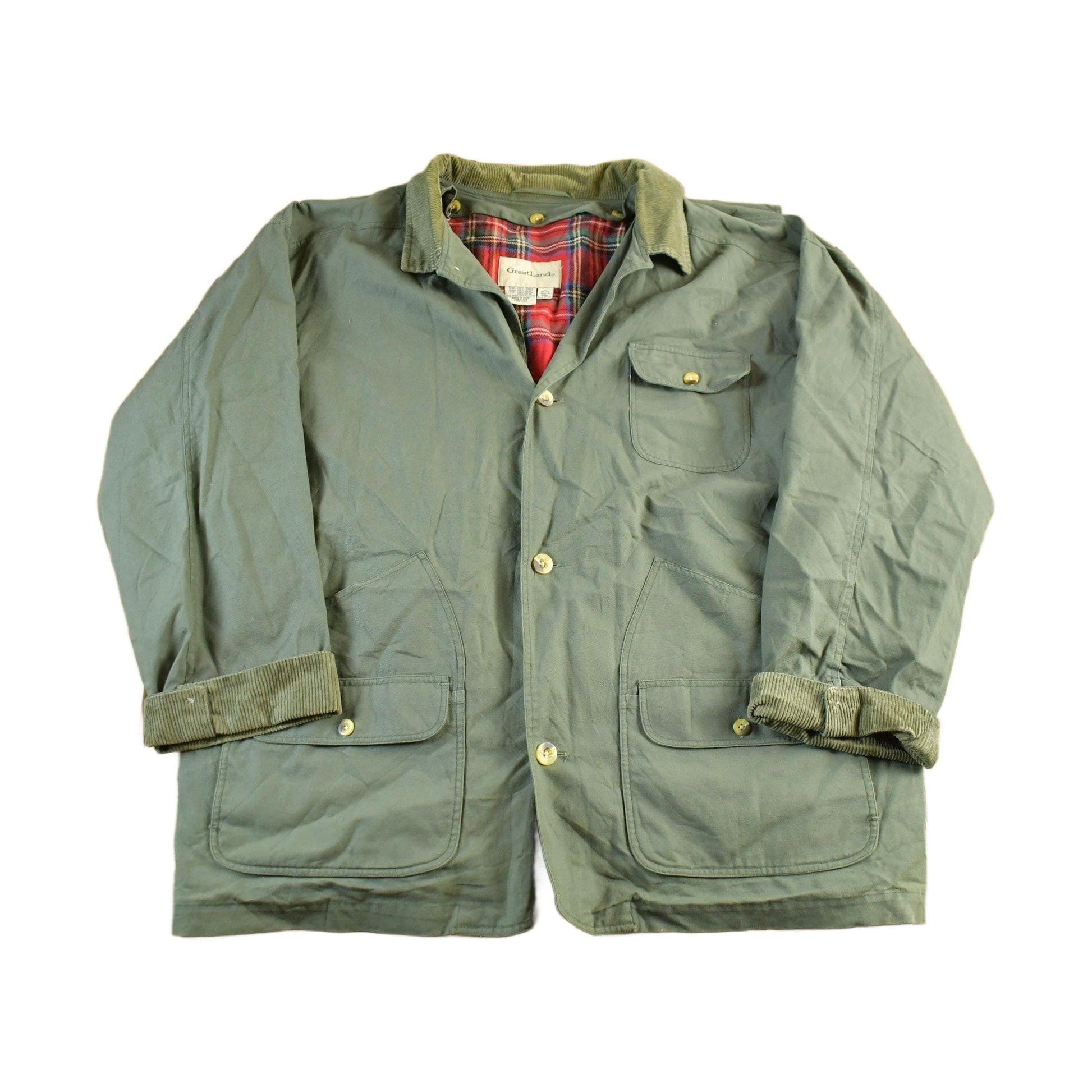 Vintage 2000s Greatland Flannel Lined Barn Chore Coat Men's XL from propervintagecanada
