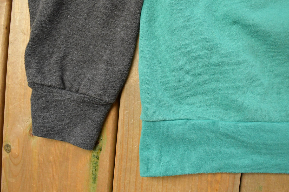Vintage 2000s Green Blank Raglan Crewneck Sweatshirt Men's L from propervintagecanada