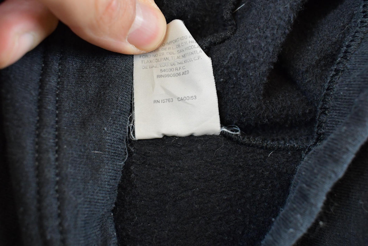 Vintage 2000s Hanes Black Blank Zip Up Hoodie Sweatshirt Men's L from propervintagecanada