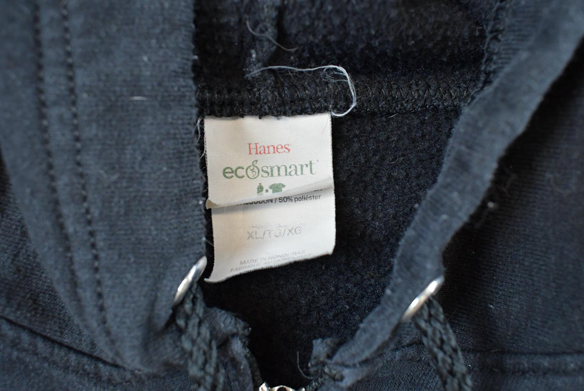 Vintage 2000s Hanes Black Blank Zip Up Hoodie Sweatshirt Men's L from propervintagecanada