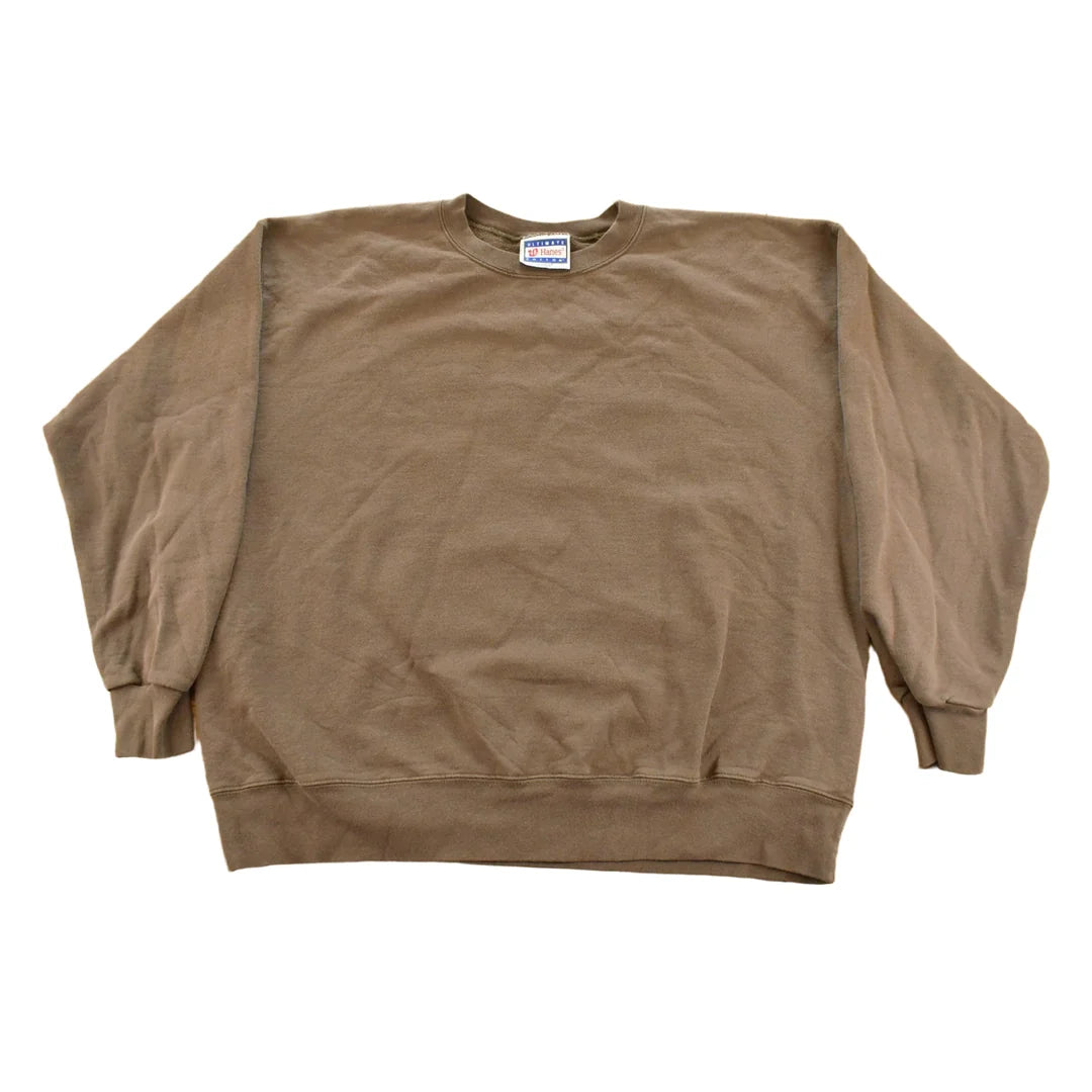 Vintage 2000s Hanes Blank Brown Crewneck Sweatshirt Men's L from propervintagecanada