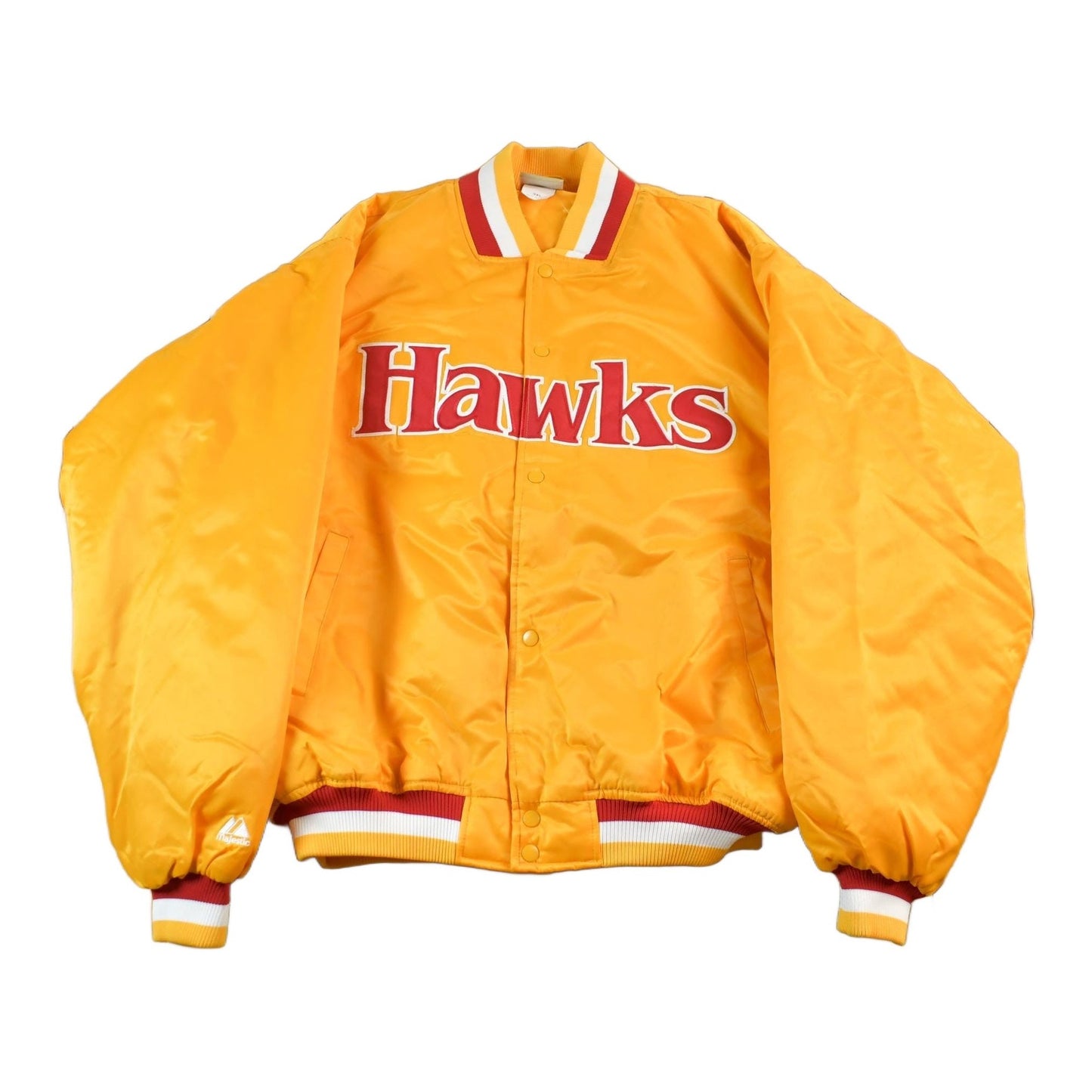 Vintage 2000s Hardwood Classics Atlanta Hawks NBA Basketball Embroidered Snap Button Satin Bomber Jacket Mens 3XL / Y2K Varsity/ Streetwear from propervintagecanada