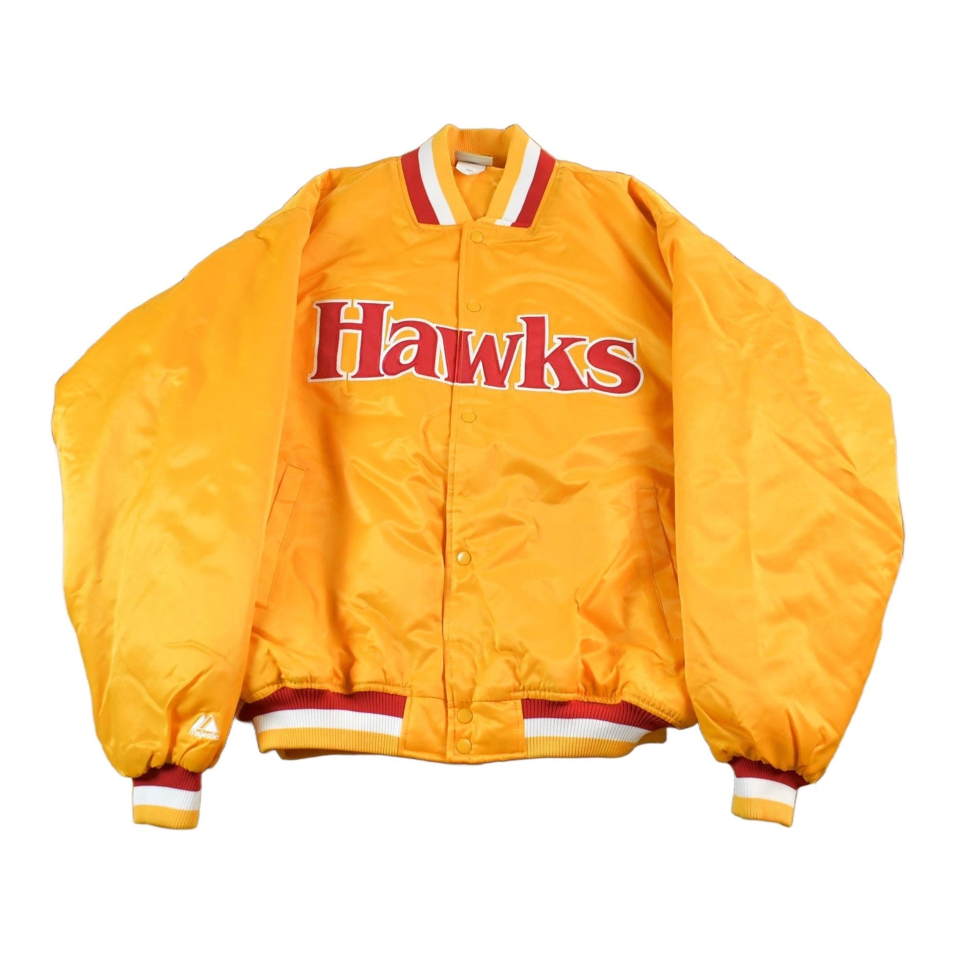 Vintage 2000s Hardwood Classics Atlanta Hawks NBA Basketball Embroidered Snap Button Satin Bomber Jacket Mens 3XL / Y2K Varsity/ Streetwear from propervintagecanada