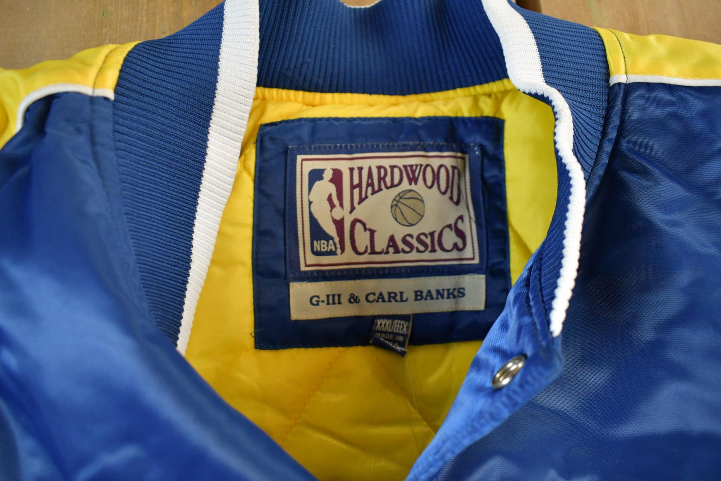 Vintage 2000s Hardwood Classics Indiana Pacers NBA Basketball Embroidered Snap Button Satin Bomber Jacket Mens 3XL / Varsity/ Streetwear from propervintagecanada