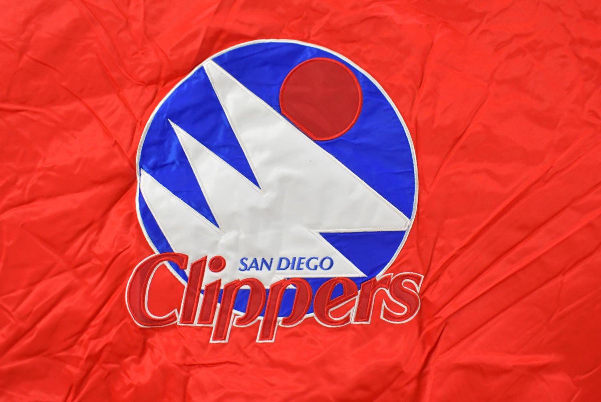 Vintage 2000s Hardwood Classics San Diego Clippers NBA Basketball Embroidered Snap Button Satin Bomber Jacket Mens 3XL from propervintagecanada