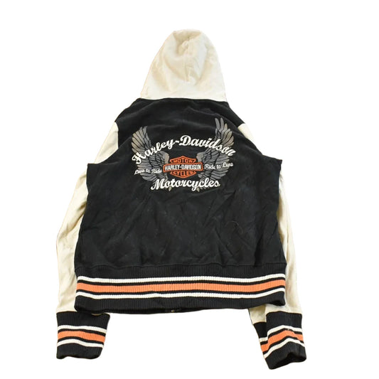 Vintage 2000s Harley Davidson Embroidered Full Zip Hoodie Sweatshirt Women's Medium from propervintagecanada