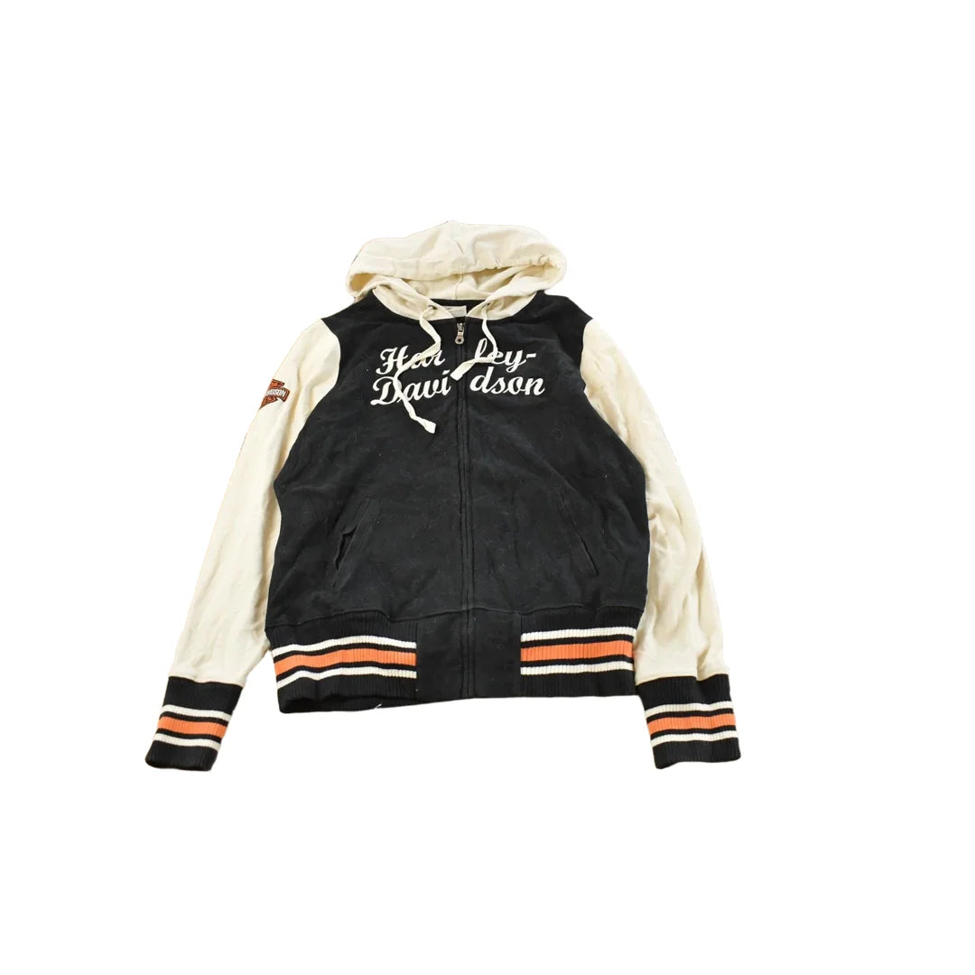 Vintage 2000s Harley Davidson Embroidered Full Zip Hoodie Sweatshirt Women's Medium from propervintagecanada