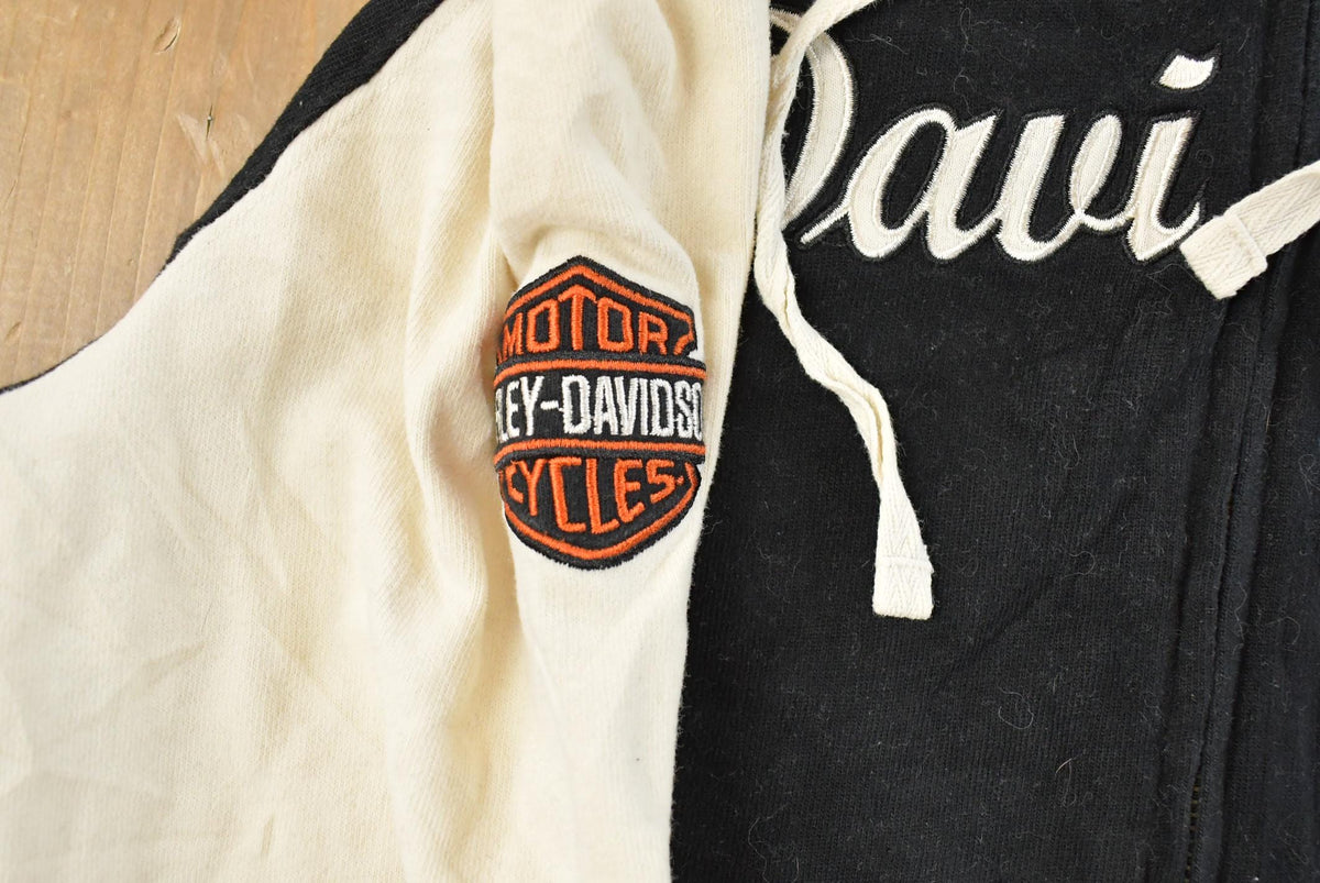 Vintage 2000s Harley Davidson Embroidered Full Zip Hoodie Sweatshirt Women's Medium from propervintagecanada