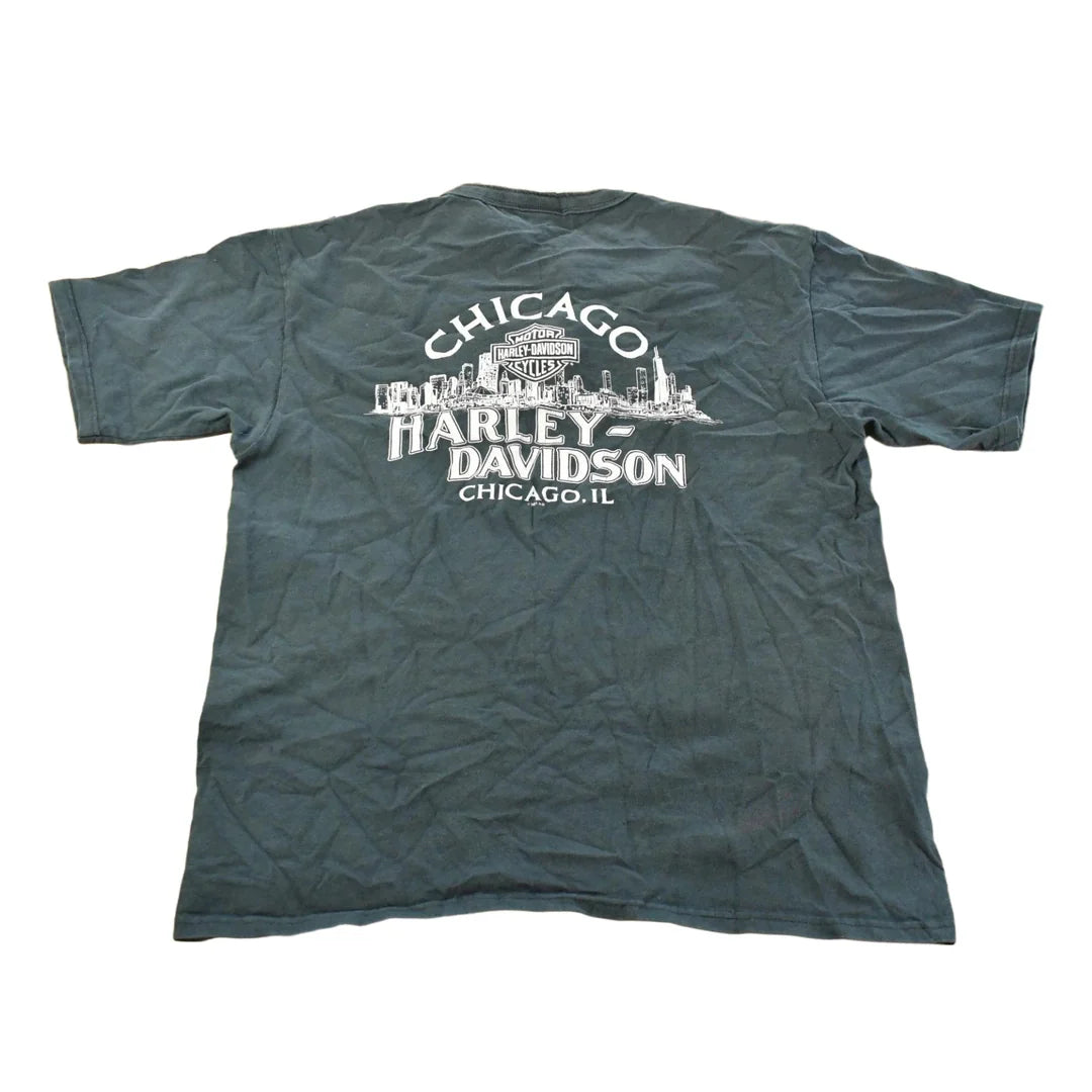 Vintage 2000s Harley Davidson Motorcycles Henley T-Shirt Men's Large from propervintagecanada