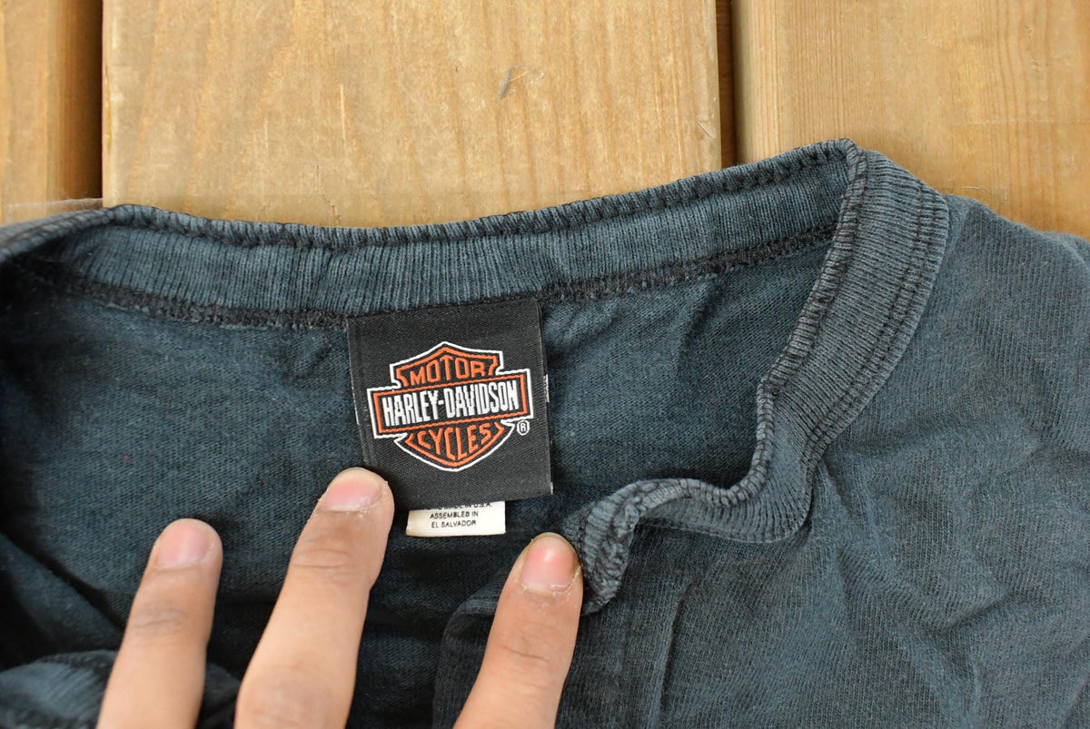 Vintage 2000s Harley Davidson Motorcycles Henley T-Shirt Men's Large from propervintagecanada