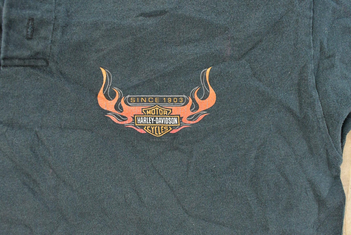 Vintage 2000s Harley Davidson Motorcycles Henley T-Shirt Men's Large from propervintagecanada