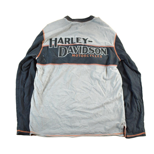 Vintage 2000s Harley Davidson Motorcycles Long Sleeve Henley T-Shirt Men's Medium from propervintagecanada