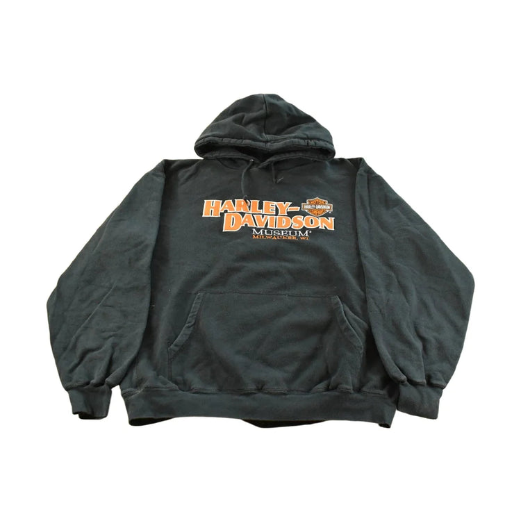 Vintage 2000s Harley Davidson Museum Graphic Hoodie Men's 2XL from propervintagecanada