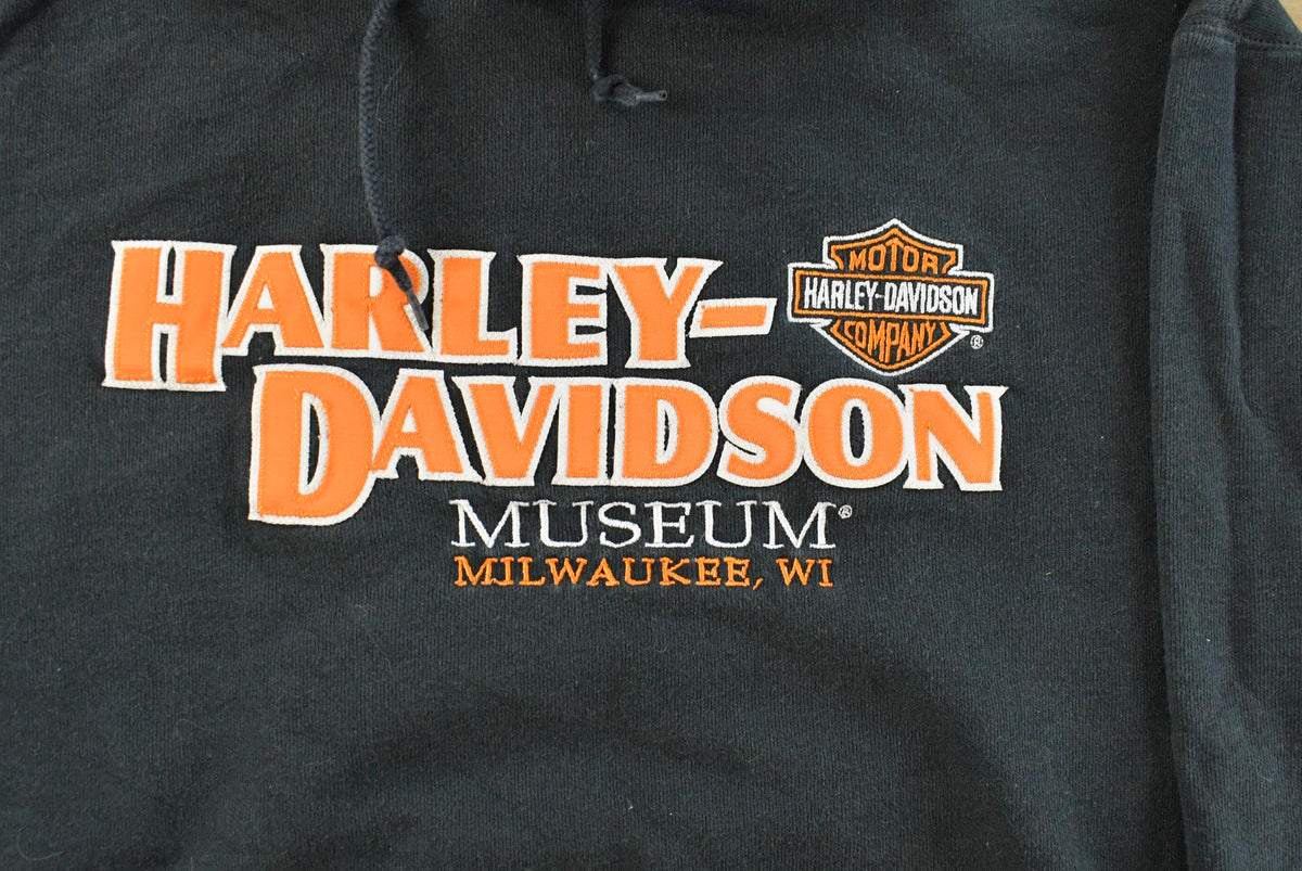 Vintage 2000s Harley Davidson Museum Graphic Hoodie Men's 2XL from propervintagecanada