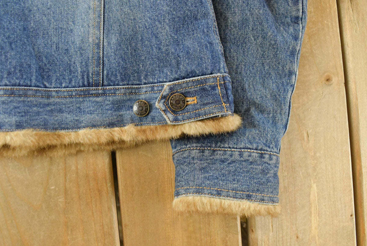 Vintage 2000s Harolds Faux Fur Denim Trucker Jacket Women's S from propervintagecanada