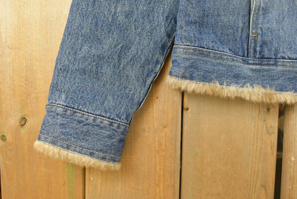 Vintage 2000s Harolds Faux Fur Denim Trucker Jacket Women's S from propervintagecanada