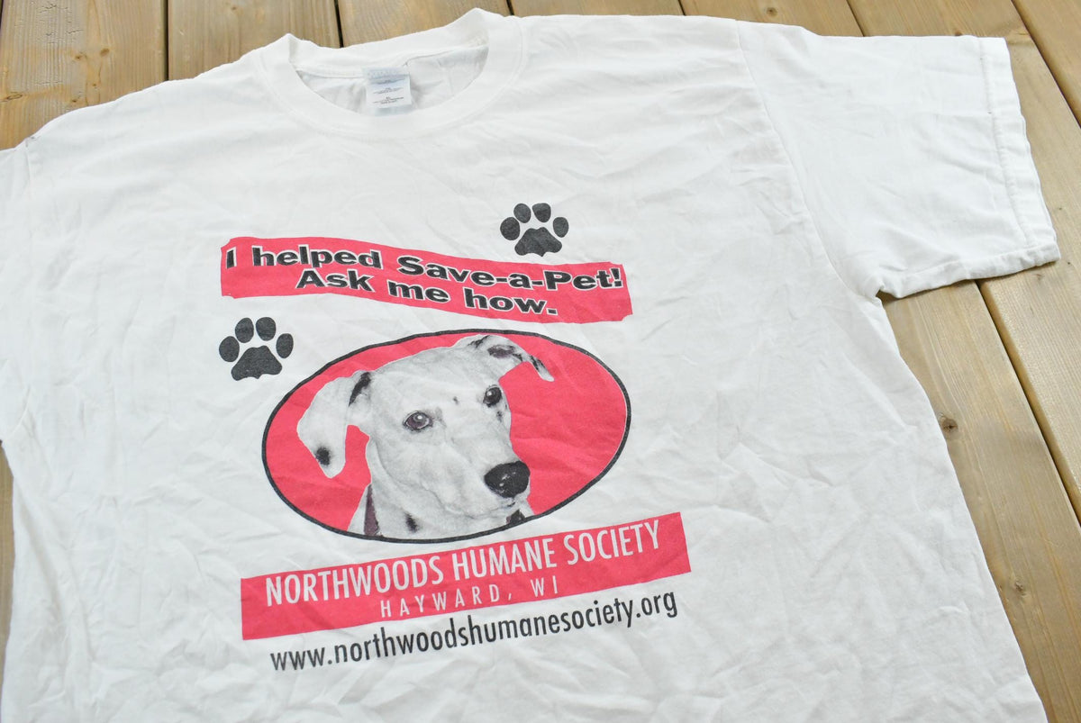 Vintage 2000s Hayward Wisconsin Humane Society Raffle Charity Dog Pets T-Shirt Men's XL from propervintagecanada