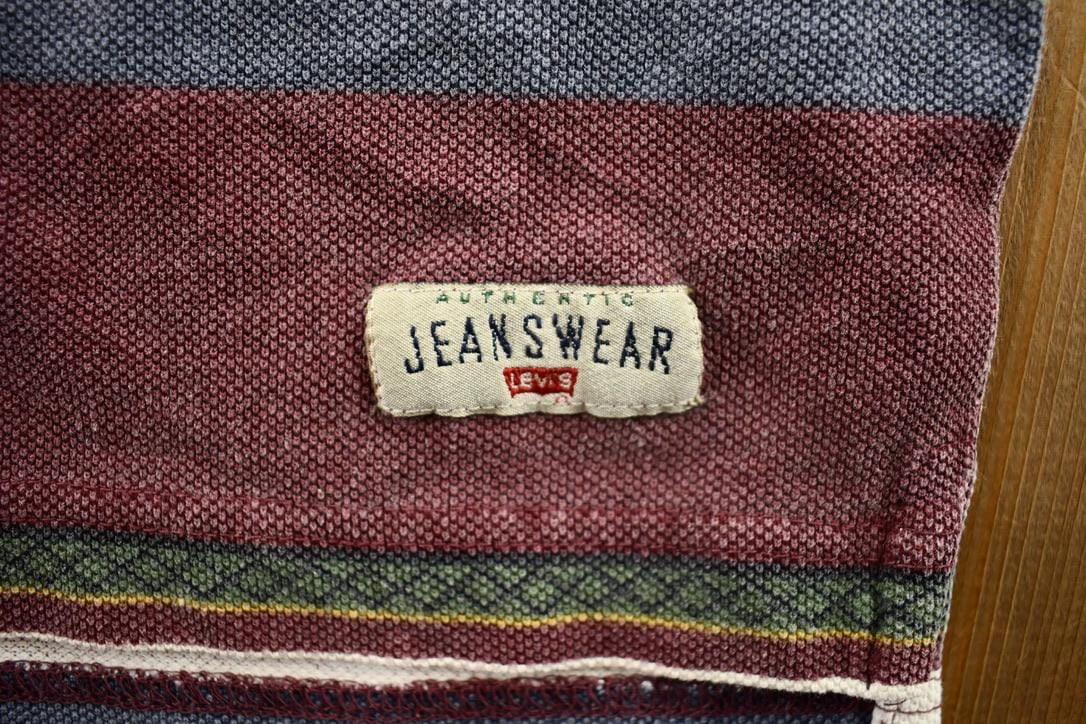 Vintage 2000s Horizontal Striped Levi's Jeanswear Polo Shirt Men's XL from propervintagecanada
