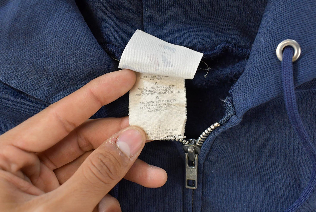 Vintage 2000s Jerzees Blank Full Zip Hoodie Men's Large from propervintagecanada