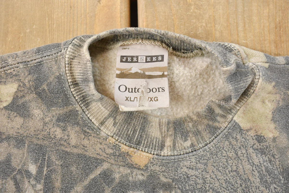Vintage 2000s Jerzees Outdoors Tree Camo Crewneck Sweatshirt Youth XL from propervintagecanada