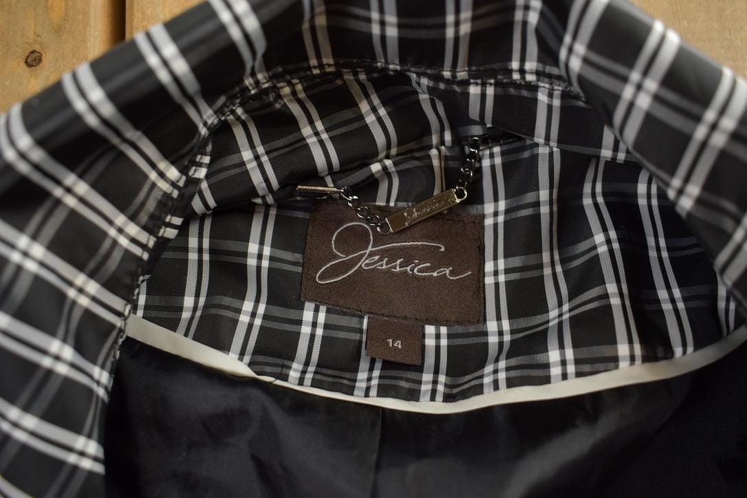 Vintage 2000s Jessica Plaid Overcoat Women's L from propervintagecanada