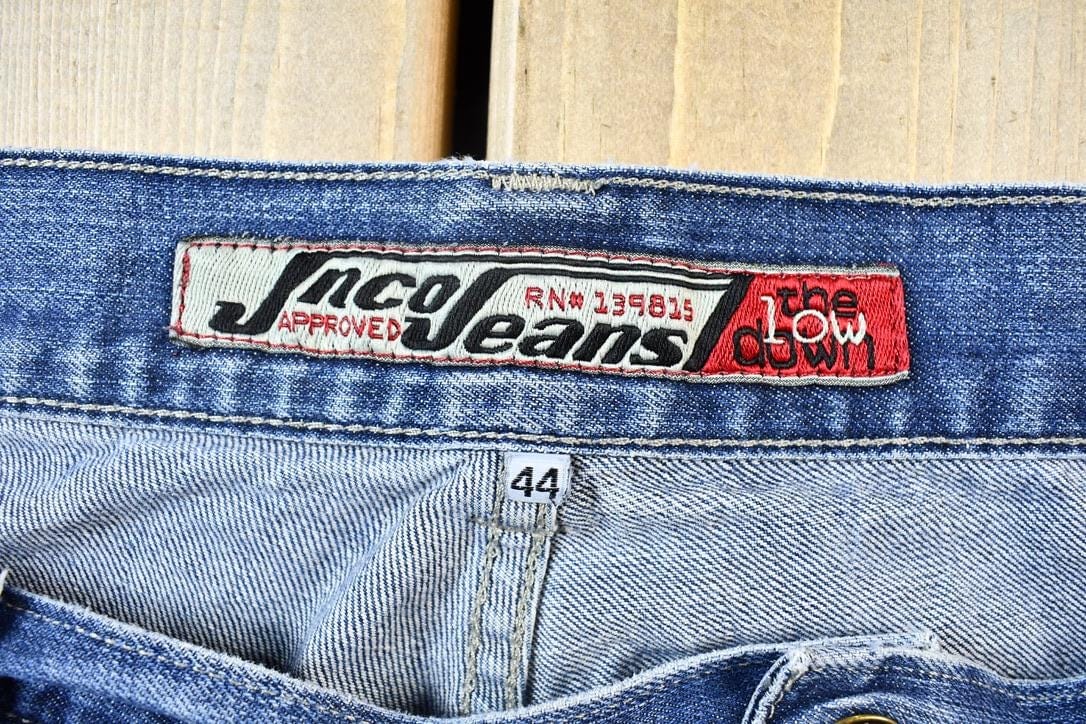 Vintage 2000s JNCO Jeans The Low Down Embroidered Jeans Men's 44 x 30 from propervintagecanada