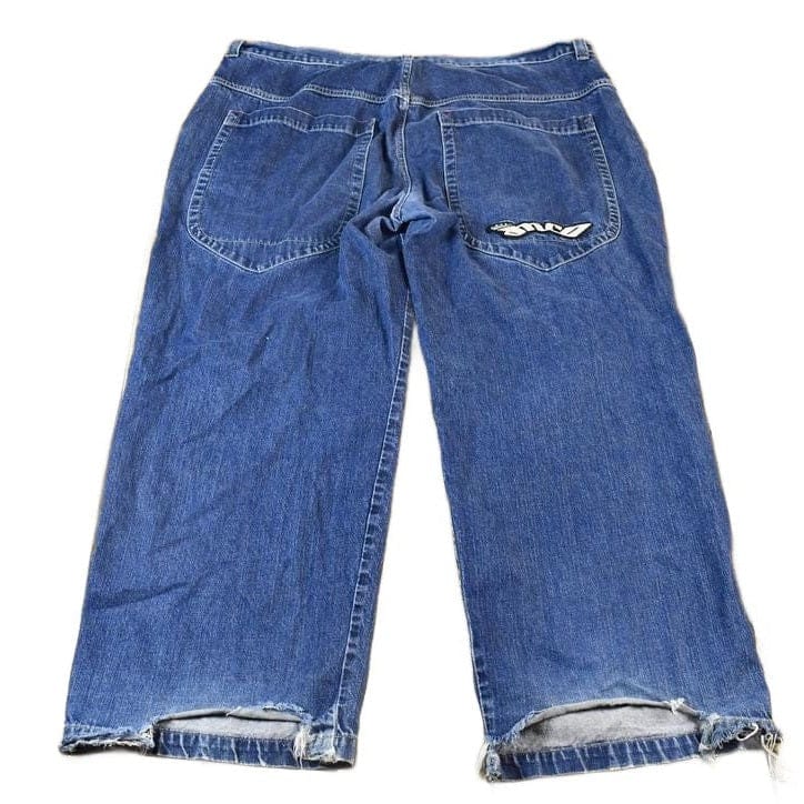 Vintage 2000s JNCO Jeans The Low Down Embroidered Jeans Men's 44 x 30 from propervintagecanada
