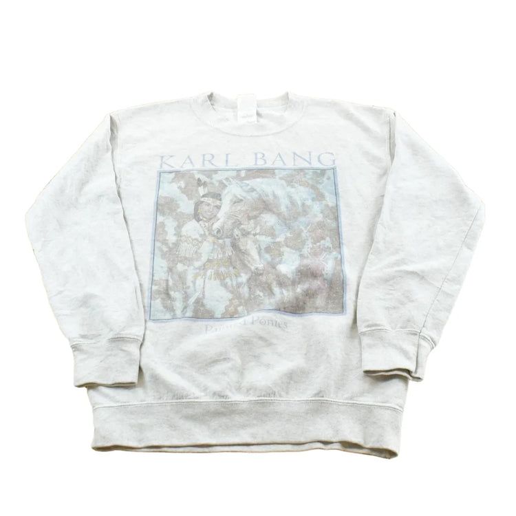Vintage 2000s Karl Bang Painted Ponies Horses First Nation Crewneck Sweatshirt Men's S from propervintagecanada