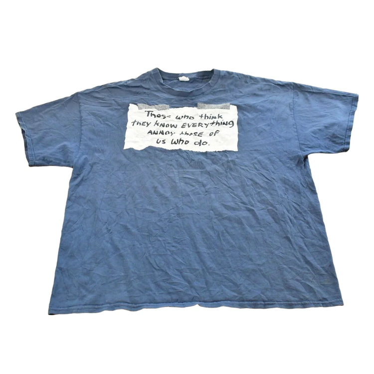 Vintage 2000s Know Everything Annoy Funny Saying Souvenir T-Shirt Mens XL from propervintagecanada